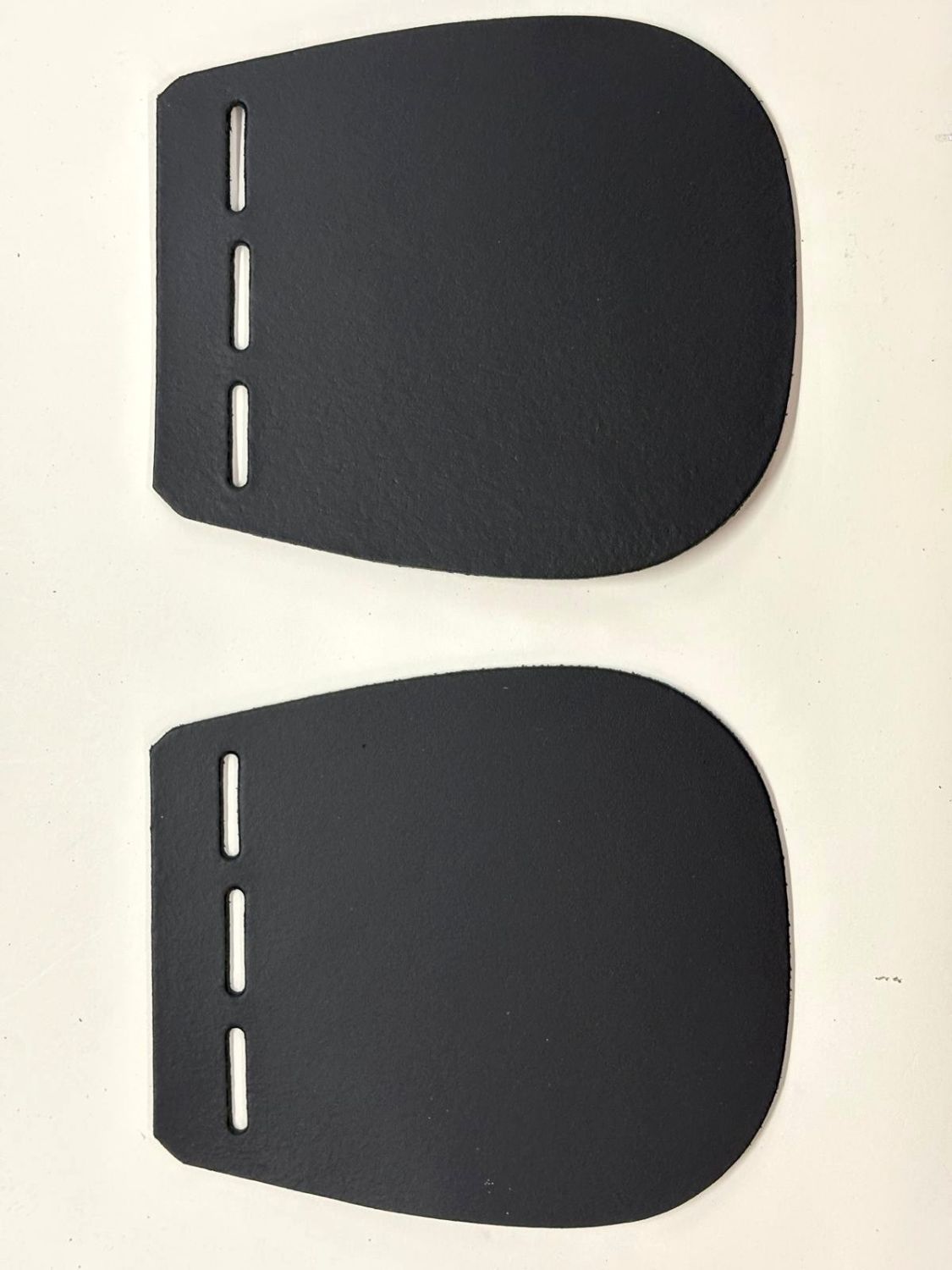 Pair Of Leather Horse Buckle Guards 1 Row - 3 Slots (Black)